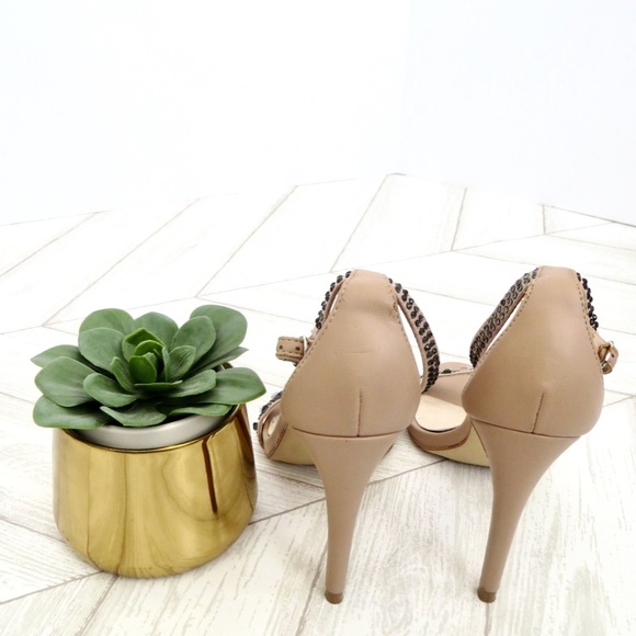NEW! Steve Madden Suzanna Heels with Rhinestones Crystals Nude Natural SZ 7 - Picture 9 of 12